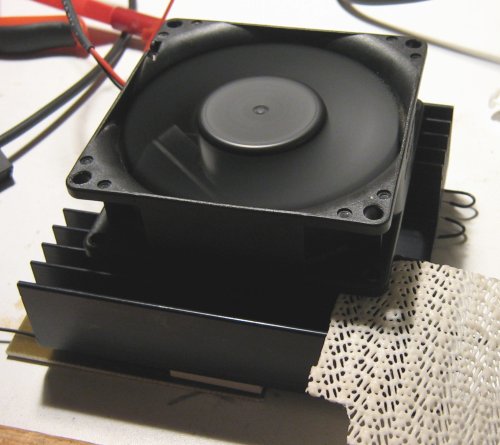 Heatsink with blowing fan.