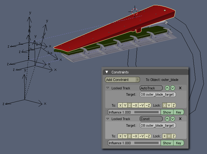 One set of blades with constraints.